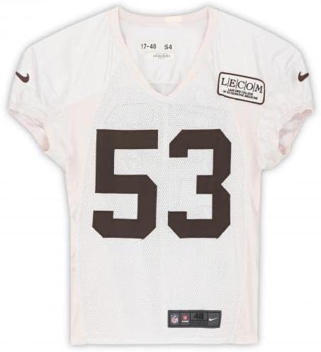 Джо Schobert Cleveland Browns Practice-Used 53 White Jersey from the 2018 NFL Сезон - Size 48 - Грозен