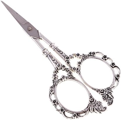 DYNWAVE САМ Ръкоделие Бродерия Занаят Реколта Цветя Ножица за Цветя Ножици за Шиене Инструмент - Сребърен