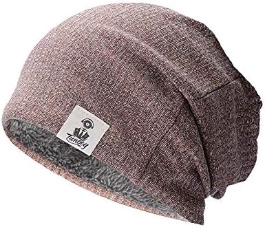 NTLWKR 1-2 Pack Slouchy Beanies for Men Guys Knit Skull Caps Faux Fur Warm Winter Hats Daily Women