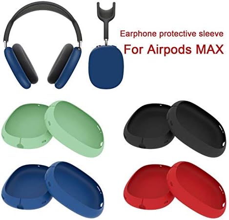 Силиконов Калъф LLOHOOCC за Слушалки Apple Airpod Max, Защита от прах,Защита От Драскотини Airpods Max Case Cover,Earcup Протектор,Слушалки Speakers Skin Protector (червен)