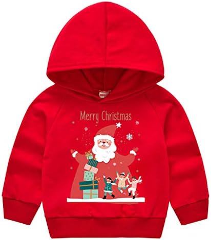 WOCACHI Коледа Бебета Момчета Качулки, Коледа, Санта Елена Дърво на Детето Детската Hoody Пуловер С Качулка