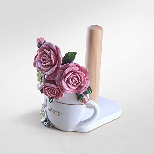 CAIMEI Paper Holder Kettle Stissue Holder with Flowers Decoration, Нунчаку Vertical Paper Roll Holder, Vintage
