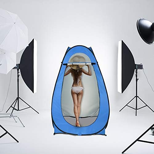 Henfear Blue Pop Up Pod Changing Room Privacy Tent for Portable Toilet & for Shower Standing Beach Changing