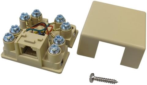 Allen Tel Products AT635C1 1 порт, монтажен винт, Защелкивающаяся на кутията, 8 позиции, 8 проводници, с короткозамкнутым род, свързване на блок, цвят на слонова кост