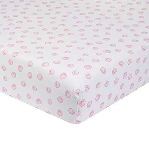 Just One Born World Collection Polka Dot Fitted Crib Sheet - Blossom