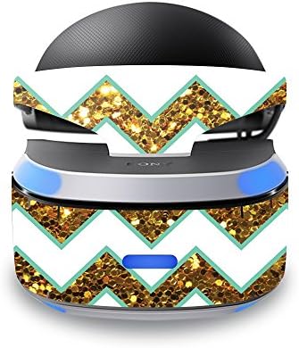 Кожата MightySkins е Съвместима с Sony Playstation VR wrap Cover Sticker Skins Glitter Chevron