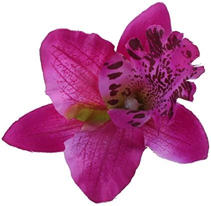 PULABO Orchid Flower Hair Щипка - Нов на Сватба Сватбена Цвете Орхидея Шнола За Коса-Шнола За Жени, Момичета
