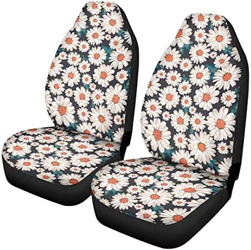 Advocator Art Daisy Pattern Car Seat Cover Front Седловина Blanket Soft Comfort Covers for Women Декоративен Комплект от 2