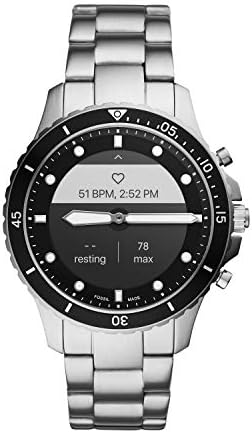 Fossil Men ' s FB-01 Dive-Inspired Hybrid Smartwatch HR с постоянно включен дисплей на четене, Сърдечния