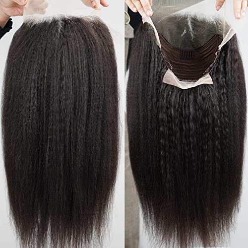 Veravicky Извратени Straight Lace Front Wigs Human Hair for Black Women, 20 inch 13x4 Yaki Straight Lace