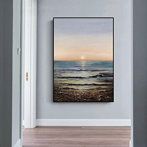 LeDiYouGou дан Sunrise Over The Sea маслени картини - Nordic Abstract Верандата Декоративна Подвесная Картина,