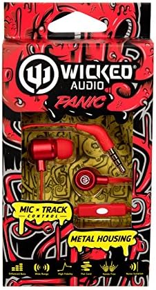 Wicked Audio Panic — Слушалки с метален корпус и повишен бас ушите с висока точност на възпроизвеждане, Слушалки с микрофон и управление на писта, Смарт — позлатени съедин?