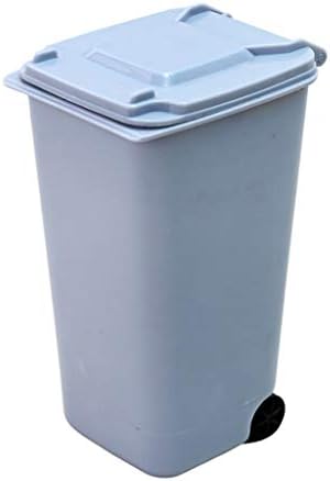APLT Modern Plastic Mini Wastebasket Trash Can Storage Bin Desktop Organizerwith Капак for Bathroom Суета, Desktop, Tabletop or Coffee Table - да се разпорежда с цел Памучни Кръга, Гъба за грим, Плат