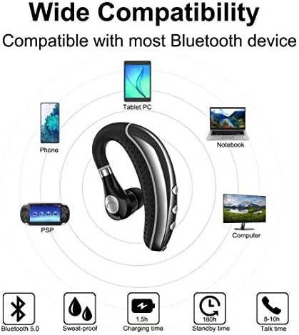 Bluetooth Слушалка COMEXION V5.0 Bluetooth Слушалка с Микрофон и Ключ за Изключване на Звука Безжично намаляване на шума Бизнес Слушалки за Управление/на Среща/Слушане